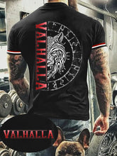 Herren Val halla bedrucktes Kurzarm-T-Shirt zartstils